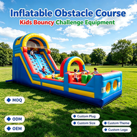 Parcours d'obstacles gonflable avec toboggan et mur d'escalade pour enfants et adultes, en PVC, pour usage commercial, personnalisable avec logo