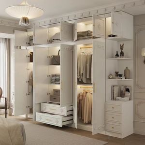 Armario de Dormitorio 2025, Muebles de Dormitorio de Diseño <span class=keywords><strong>Interior</strong></span> Moderno, Armario de Almacenamiento de Madera de Fácil Instalación - Product Image 1