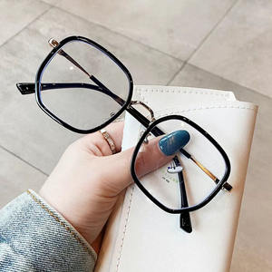 Gafas Qianai con montura cuadrada antiluz azul para mujer, montura completa, lentes de PC, protección UV, diseño irregular, M3-3903 - Product Image 2