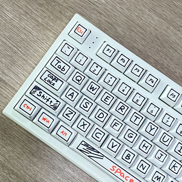 Square Graffiti Theme Mechanical Keyboard 101 Keys PBT Sublimation Process Ergonomic Design Comics Hand-Painted Keycap Set