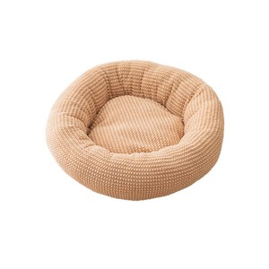 Round Pet Bed For Dog Polyester Fiber Fill Warm Comfortable All Season Use - Product Image 1