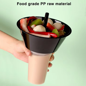 แก้วพลาสติก PP ขนาด 500 มล. 700 มล. สำหรับ<span class=keywords><strong>ชา</strong></span>ไข่มุก อาหารว่าง รับทำโลโก้ตามสั่ง MOQ ต่ำ ปรับแต่งได้รวดเร็ว แก้วน้ำพิมพ์แบ<span class=keywords><strong>รน</strong></span>ด์ได้ คุณภาพสำหรับอาหาร - Product Image 4