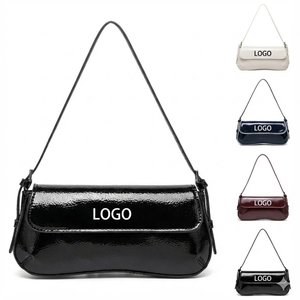 Bolso de Mano Minimalista de Cuero PU Brillante, Costuras Reforzadas, Alta Calidad, Bolsos de Mujer al por Mayor - Product Image 1