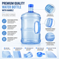 Bouteille d'eau en plastique durable de 5 gallons (11,3 L) ou 18 L, sans BPA, pour la distribution et le stockage d'eau potable