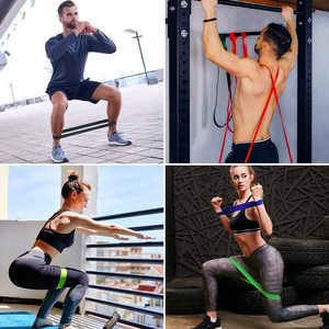 Ensemble de 5 bandes d'assistance pour tractions - Bandes de résistance pour l'entraînement, <span class=keywords><strong>les</strong></span> étirements, la physiothérapie, la musculation - Product Image 3