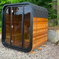 Sauna finlandais moderne en cèdre rouge pour 2 à 4 personnes, avec chauffage électrique infrarouge lointain 6KW, idéal pour villa.