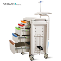 SK-ET750 SAIKANG ABS Médicament D'hôpital Chariot avec Tiroirs Médicaments Chariot D'urgence Fabricants