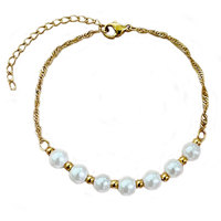 Bracelet esthétique en perles, acier titane, bijoux polyvalents pour femmes, mode de niche, vente en gros