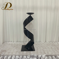Dekorasi Centerpiece Meja Pernikahan JINDA, Bentuk Spiral Emas, Penyangga Bola Bunga