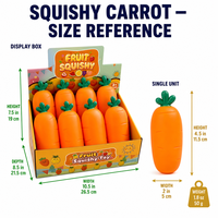 Jouet Squishy Géant en Forme de Carotte, Ultra Doux, Réaliste, à Remontée Lente, Anti-Stress, Sensoriel, Cadeau