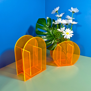Vaso acrilico di piccolo colore trasparente su ordinazione all'ingrosso vaso floreale acrilico rettangolare del fiore di nozze - Product Image 4