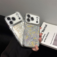 Coque de téléphone portable en coquillage argenté électroplaqué pour iPhone 17 16 15 14 Pro Max, coque dégradée arc-en-ciel ombrée, dos coloré