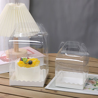 Boîtes à Gâteaux Hautes Biodégradables Transparentes pour Pâtisseries et Aliments, avec Poignée en Plastique – Vente en Gros