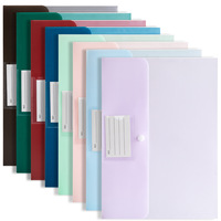 Porta Tarjetas de Visita Mate de PP con Cierre de Presión, Carpeta de Documentos A4, Bolsa de Archivo Impermeable Colorida con Cierre a Presión
