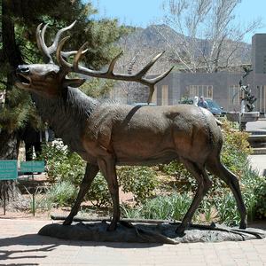 D & Z decorazione animale all'aperto di alta qualità bronzo di grandi <span class=keywords><strong>dimensioni</strong></span> <span class=keywords><strong>alce</strong></span> con orso scultura - Product Image 5