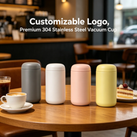 Mug isotherme de petite taille en forme de capsule de 400 ml, en acier inoxydable 316, bouteille d'eau de poche, gobelet à café portable pour les voyages, impression personnalisée