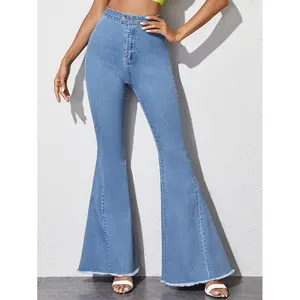 Calça jeans feminina folgada, 2022 logotipo personalizado, casual, na altura do joelho, solta, cintura alta