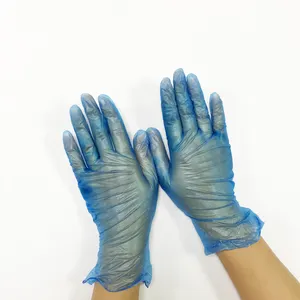 Good Quality Heartmed/IGloves Brand Blue Disposable Vinyl Gloves Powder / Powder Free On Sale