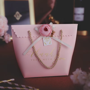 Caja de Regalo Ecológica de Papel Kraft con Forma de Bolso y Asa, Autoarmable, 3 Tamaños, para Bodas y Eventos - Product Image 3