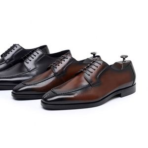 Nouvelles Chaussures Homme Grande Taille Style Italien et Norvégien, à Talon Plat, Bout Carré, à Lacets, Respirantes, Légères, Antidérapantes, Patchwork, pour Gentleman - Product Image 5