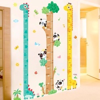 Règle de mesure murale mignonne en forme de dessin animé (Licorne, Dinosaure, Girafe) pour la décoration de chambre d'enfant et de maternelle