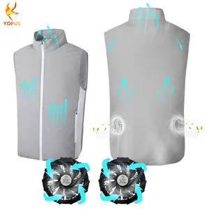 Roupas de ar condicionado mais recentes com ventilador banco de potência colete de refrigeração e ar condicionado de verão para homens com ventilador