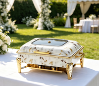 Réchaud alimentaire en acier inoxydable, chauffage à l'alcool, contrôle automatique de la température, 6L, 50-70°C, service de restauration, banquet de mariage, hôtel