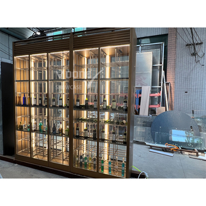 Vitrine à vin commerciale en métal avec dessus de porte en verre général pour hôtels villas grandes maisons bars à la maison pour salons - Product Image 5