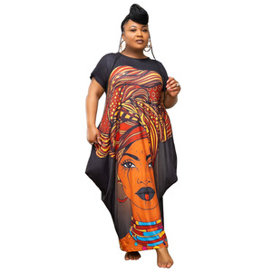 Abito Casual <span class=keywords><strong>taglie</strong></span> forti da donna con Silhouette <span class=keywords><strong>in</strong></span> tessuto Jersey e stile modesto con stampa e tasche posizionate - Product Image 4