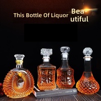 Bouteille à saké carrée en verre avec couvercle, carafe à whisky transparente, bouteille de portionnement, fabricant en gros, style occidental élégant