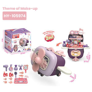 Jeu de rôle pour enfants, adorable avion en forme de cuisine/médical/maquillage/pâte à modeler/outils/animaux de compagnie, 6 thèmes, jouets éducatifs d'imitation - Product Image 4