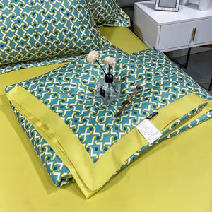 Parure de lit d'été imprimée, confortable, respirante, en soie rafraîchissante, fine, avec couette - Product Image 5