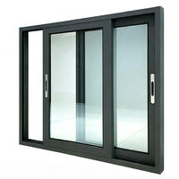 Fenêtre coulissante panoramique en aluminium à double vitrage Low-E à rupture de pont thermique, taille personnalisée, pour jardin et villa