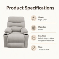 Fauteuil inclinable manuel réglable, chaise longue individuelle pour home cinéma, canapé de sol inclinable pour salon et chambre à coucher