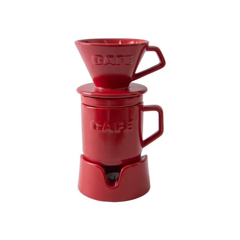Keramik Dripper kopi Dripper penyaring tetes kopi Pot permanen Tuang di atas pembuat kopi dengan berdiri terpisah untuk Filter