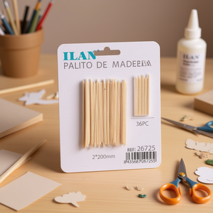 Bâtonnets en bois Ilan 2x200mm 36 pièces pour l'artisanat et le bricolage - Product Image 3