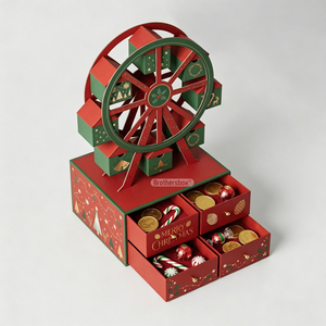 Calendrier de l'Avent de Noël 2026 haut de gamme, design artisanal de luxe en forme de grande <span class=keywords><strong>roue</strong></span> irrégulière, 24 jours, coffret cadeau - Product Image 5