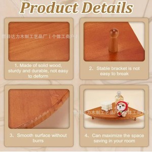 Estante de Esquina de Madera en Forma de Abanico, Organizador de Almacenamiento para Baño, Duradero, Triangular, de Una Sola Capa, Fácil de Montar - Product Image 3