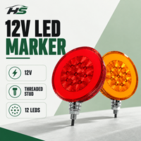 Feu arrière LED HSSH 4 pouces 14,8W SMD 2835 12V rouge-jaune combiné pour camion, remorque, véhicule utilitaire