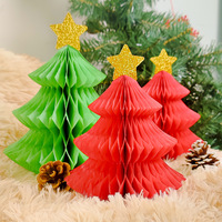 3-teiliges Weihnachts-Wabenball-Girlanden-Set aus China, Weihnachtsparty-Dekorationszubehör, Weihnachtsbaum-Papierwaben-Hängeornamente