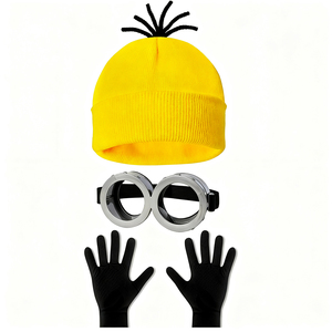 Costume d'Halloween pour adultes, accessoires d'anime et de <span class=keywords><strong>manga</strong></span>, bonnet jaune en polyester, lunettes, gants pour hommes et femmes, ensemble pour fête <span class=keywords><strong>cosplay</strong></span> - Product Image 1