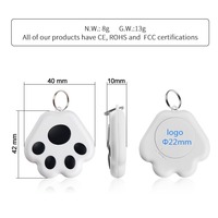 Mini traqueur sans fil anti-perte pointu pour patte de chien localisateur GPS Bluetooth pour animaux de compagnie