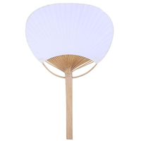 Éventail en bambou blanc personnalisé, manche long, design classique traditionnel japonais libellule, 19x24cm, pour cadeau de fête d'Halloween