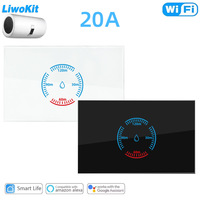 Panel de Interruptores Táctiles Inteligentes para Calentador de Agua, con Control Remoto por Aplicación, Resistente al Agua, de Alta Potencia (20A), Estándar Europeo WiFi