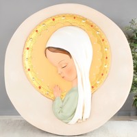 Statues religieuses catholiques en stock, statue de la Vierge Marie debout en prière, décoration murale de la Madone, 9,44''H