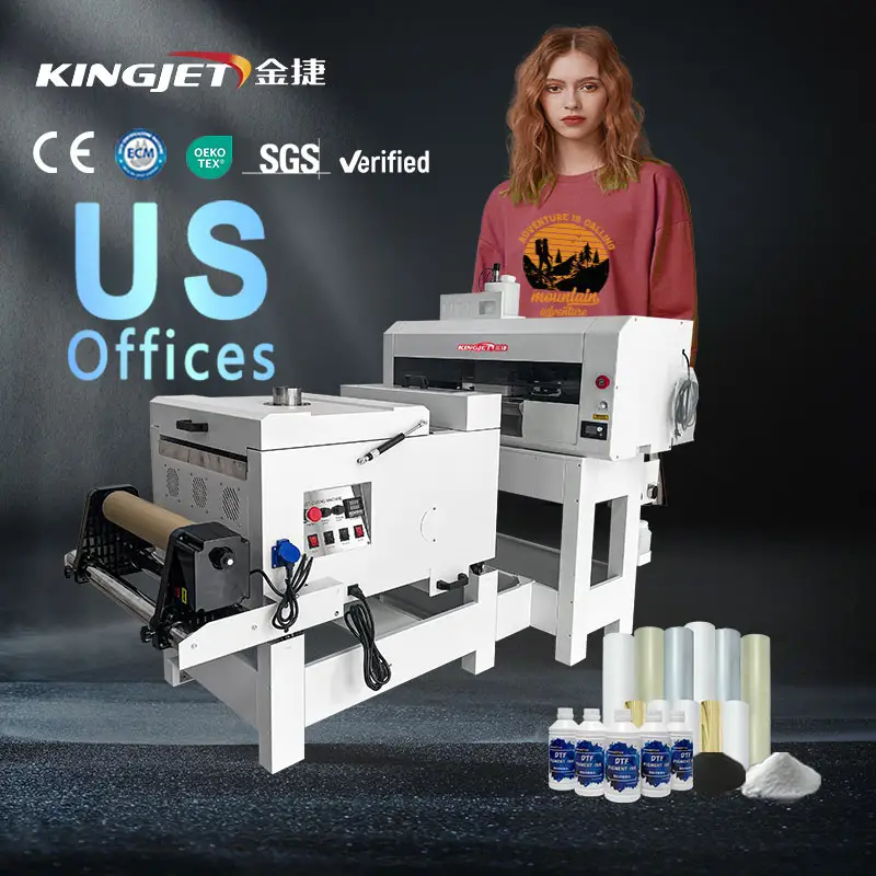 Imprimantes DTF Kingjet USA Pro à double tête 30cm avec four Imprimante DTF