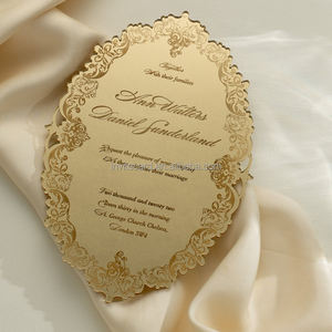 Invitation de <span class=keywords><strong>mariage</strong></span> <span class=keywords><strong>en</strong></span> <span class=keywords><strong>plexiglas</strong></span> doré miroir décadent billets de coing découpés au laser gravés invitations de voeux d'anniversaire <span class=keywords><strong>en</strong></span> acrylique - Product Image 6