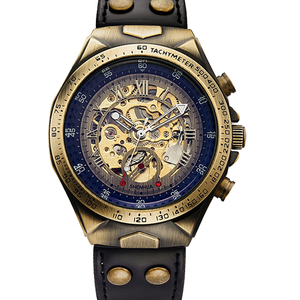 SHENHUA 9869 di lusso <span class=keywords><strong>automatico</strong></span> meccanico da uomo <span class=keywords><strong>orologio</strong></span> da polso in <span class=keywords><strong>pelle</strong></span> Aanlog Display moda Casual Business Watch per gli uomini riloj - Product Image 3