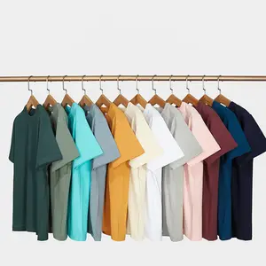 SHINBENE新设计奢华品质棉宽松合身小落肩品牌空白超大男士t恤