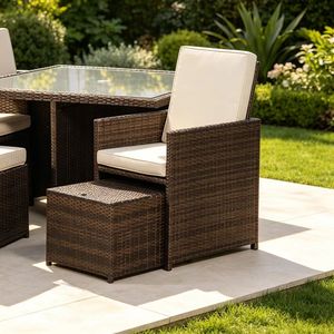 PE <strong>Rattan</strong> Outdoor Dining Set Aluminum Anti-Rust Weatherproof Set Tempered Glass Top Hotel Villa Patio <strong>Garden</strong> <strong>Furniture</strong> - Product Image 5
